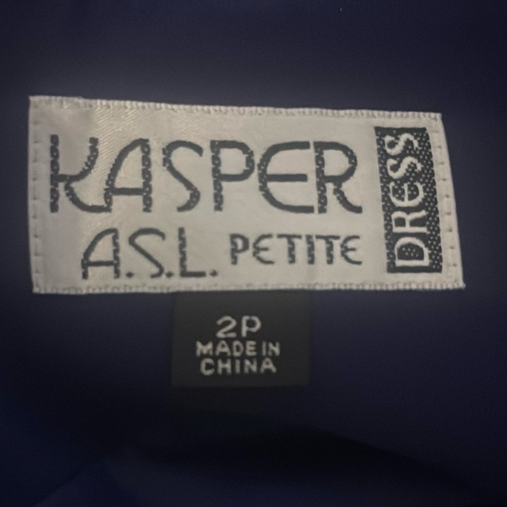 Authentic Kasper Petite Designer Button Navy Dres… - image 5